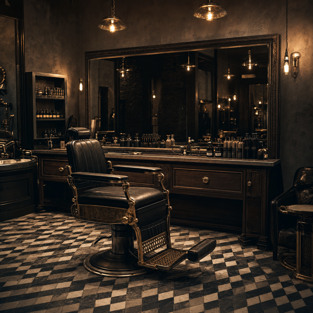 Interior de la barbería